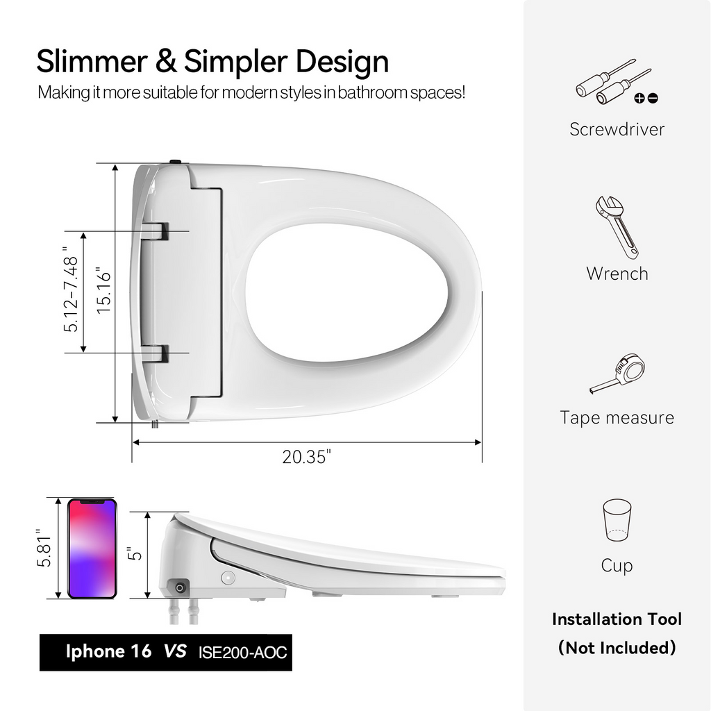 Elongated Bidet Seat | ISE 200 AOC