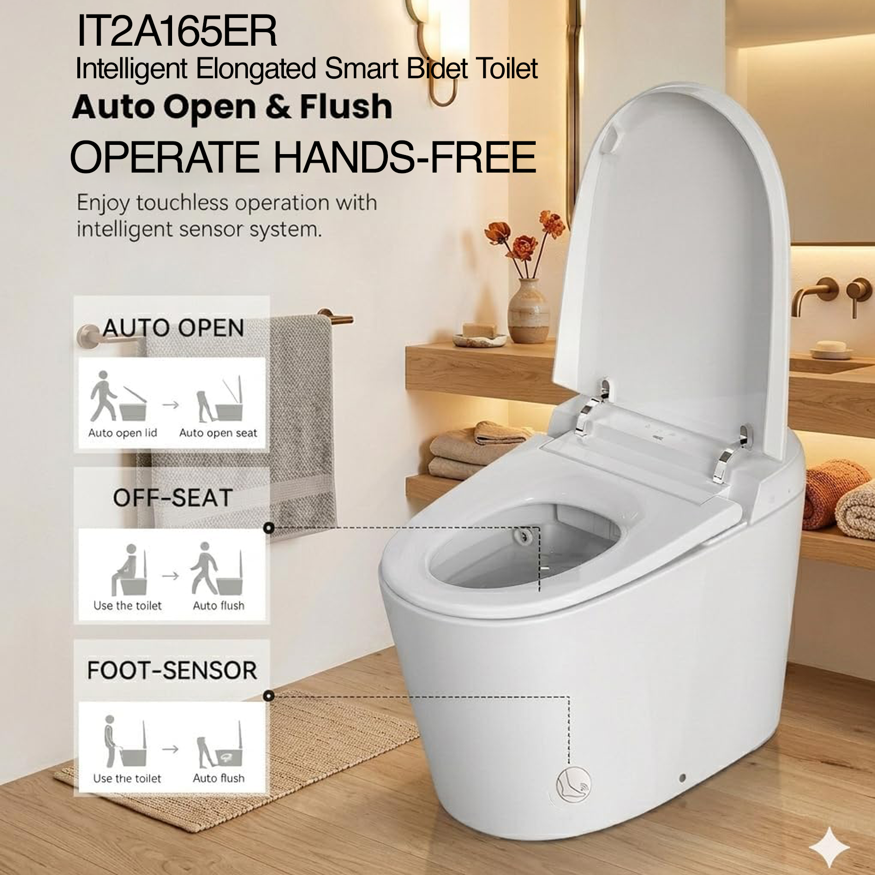 IT2A165ER | Intelligent ADA Elongated Smart Bidet Toilet