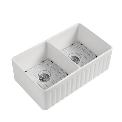Fireclay Double Sink  DF2033D